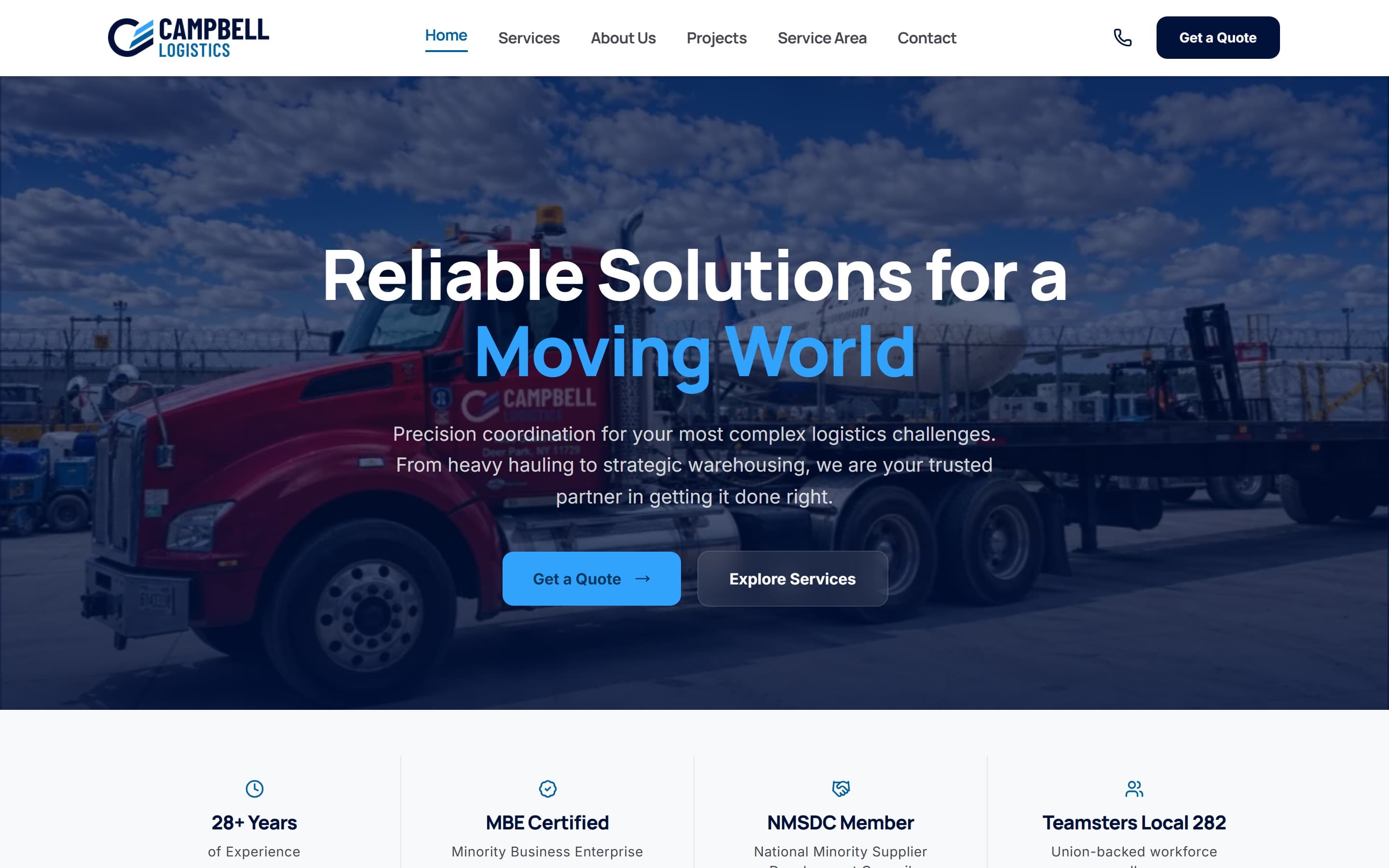 Campbell Logistics — B2B · Marketing Site built by Kenaz Works